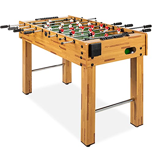 Best Choice Products 48in Competition Sized Foosball Table, Arcade Table Soccer for Home, Game Room, Arcade w/ 2 Balls, 2 Cup Holders - Light Brown