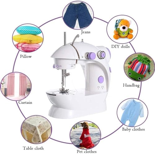 Mini Sewing Machine,Portable Sewing Machine for Beginners Adult Kids, 2-Thread 2-Speed 2-Switches Electric Crafting Mending Machine Travel Automatic Sewing Machine