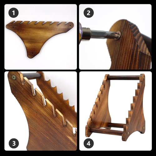 Biobasedon Knife Block, Wood Fixed Blade Knife Collection Display Stand Holder, Knife Holder Knife Wooden Display Case for Fixed Knife Series Display, Maximum 8 Knives