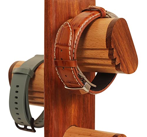 ABHANDICRAFTS - Watch Stand 5 in One Multiple Watch Display Tower for men, Charging Station Jewelry Organizer for Rings, Coins, Gifts for MOM, DAD, Grandparents, assembly NOT required.