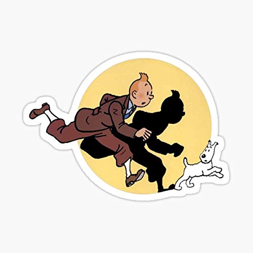 Tintin on The Run Sticker - Sticker Graphic - Auto, Wall, Laptop, Cell, Truck Sticker for Windows, Cars, Trucks