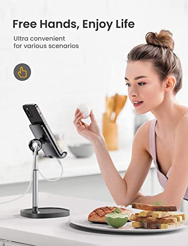 LISEN Cell Phone Stand Adjustable Phone Holer for Desk, Computer Office Desk Accessories for iPhone 16 Holder Women Kitchen Essentials Fits All Mobile Phones Switch Kindle iPads Tablet 4-10in