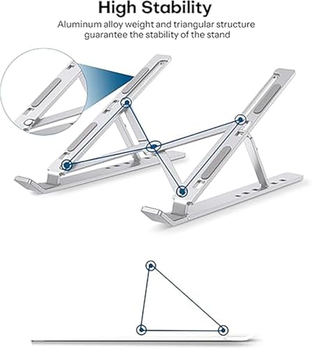 FORCHN Portable Laptop Stand for Acer Switch Alpha 12 Laptop, Ergonomic 6-Levels Angles Adjustable Computer Stand, ABS Laptop Riser Holder Compatible