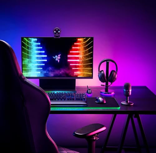 Razer Base Station V2 Chroma Headphone Headset Stand Holder: Chroma RGB Lighting - Taller Stand & Anti-Slip Ledge - USB Charging Ports - Anti-Slip Rubber Base - 3.5mm Port + Built-in DAC - Black