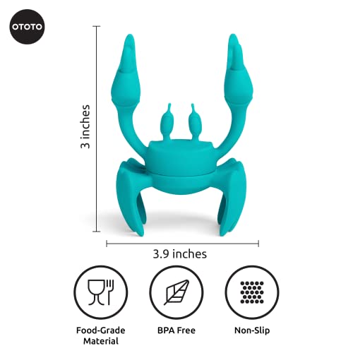 OTOTO Aqua the Crab Silicone Utensil Rest - Silicone Spoon Rest for Stove Top - BPA-Free, Heat-Resistant Kitchen and Grill Utensil Holder - Non-Slip Spoon Holder Stove Organiser and Steam Releaser