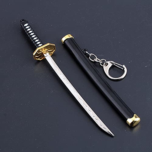 ixampoun 8ps (4 Swords + 4PS Scabbard) Suitable for One Piece Keychain Mini Katana Key Chain Anime Accessories Gifts for Men Boys Kids Movable Doll Art Sword(Chroma1)