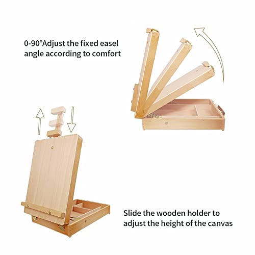 Louise Maelys Tabletop Easel Beechwood Art Easel for Painting Canvases Table Easel Stand for Painters Painting by Numbers, Students Beginners Artist Adults