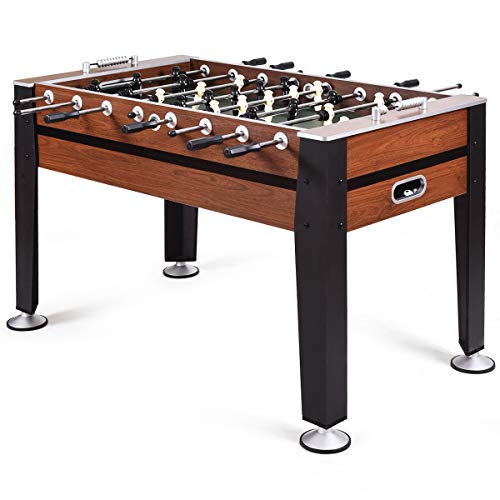 GYMAX Foosball Table, 54” Full Sized Soccer Game Table with 2 Footballs, Game Tables for Game Room Adults Kids Family Night