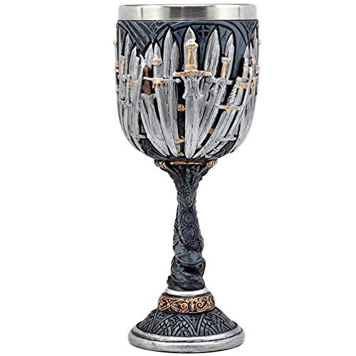 Medieval GOT Swords Chalice Goblet D&D Game Dragon Gifts Iron Throne Chalice Cup Merchandise Drinking Vessel with Wine Drip Ring