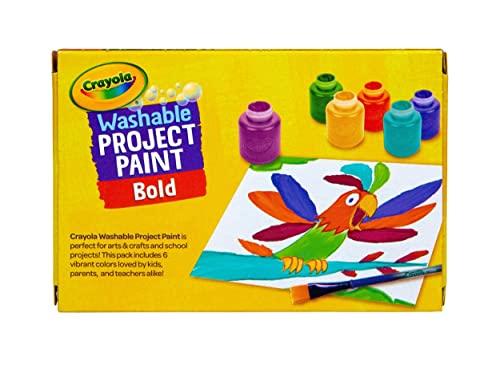 Crayola Washable Kids Paint (6ct), Paint Set for Kids, Assorted Bold Colors, Arts & Crafts Supplies for Kids, Nontoxic, Holiday Gift