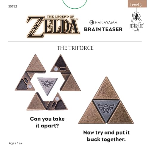 BePuzzled, Legend of Zelda Triforce Hanayama Cast Brain Teaser Mensa Rated Level 5, for Ages 12 and Up