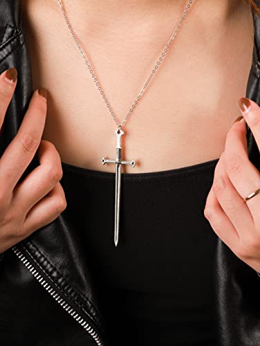 HAQUIL Sword Pendant Chain Necklace Jewelry Penndant Necklace for Men and Women Gift (Sword 04)