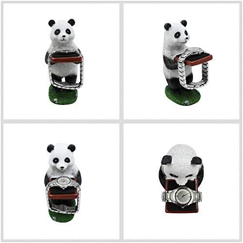 JUMISEE Cute Panda Watch Stand Creative Watch Storage Jewelry Display Table Ring Eyeglass Holder for Office Home Decoration