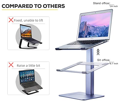 VECOFO Adjustable Laptop Stand, Tall, Strong, Airflow, Suitable for 13.3-17.3 Inch Laptops, Lift Screen to Eye Level for Video Conferences