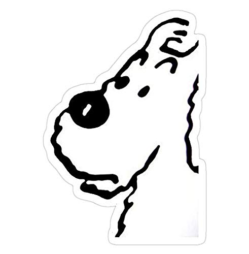 Tintin's Dog (Snowy) - Simplicity Design, tintins Dog Snowy Simplicity Design Decal Sticker - Sticker Graphic - Auto, Wall, Laptop, Cell, Truck Sticker for Windows, Cars, Trucks