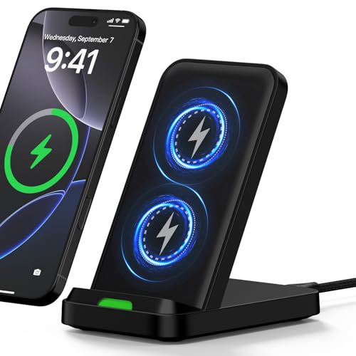 Wireless Charger Fast Charging Pad Stand for Motorola Edge 2024/G Stylus 5g/Razr/G Power 2024,15W Wireless Desk Phone Charger Station for Samsung Galaxy Z Fold 6/Flip 6/S24 Plus/FE/S23/S22/S21/S20/S10