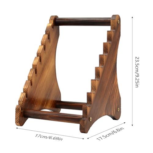 Biobasedon Knife Block, Wood Fixed Blade Knife Collection Display Stand Holder, Knife Holder Knife Wooden Display Case for Fixed Knife Series Display, Maximum 8 Knives