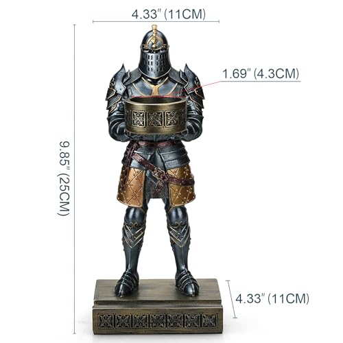 HDMbigmi King's Guard Standup Knight Candlestick Holders Resin TeaLight Holder Warrior Mobile Phone Stand Pen Holder Candle Holder for Restaurant, Altar, Home Table(Blue)