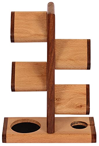 ABHANDICRAFTS - Watch Stand 5 in One Multiple Watch Display Tower for men, Charging Station Jewelry Organizer for Rings, Coins, Gifts for MOM, DAD, Grandparents, assembly NOT required.