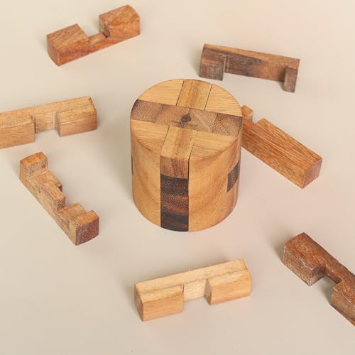 Powder Keg: 3D Wooden Puzzles Brain Teasers for Adults Interlocking Mechanical Handheld Mind Logic Puzzles Unique Gift for Christmas and Birthdays Office Desk Decor