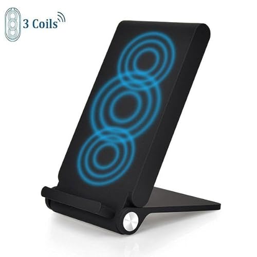 Wireless Charger 10W Fast Folding Compatible with Samsung Galaxy S22/Plus/Ultra, Stand 3-Coils Charging Pad Slim