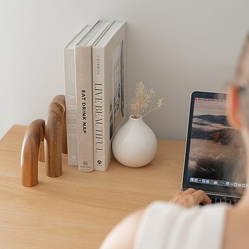 PEAKOLY Wood Arch Bookshelf Decor - Shelf Decor Accents, Coffee Table Decor Items, Modern Home Decor, Entryway Decor, Decorative Objects, Coffee Table Decorations Living Room, Desk Decor Aesthetic