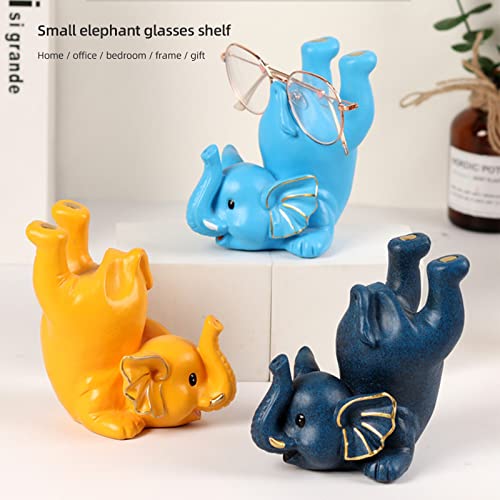 Keebgyy Animal Glasses Holder Stand, Cute Elephant Eyeglass Stand Holder Decorative Glasses Stand Sunglasses Display Stand Glasses Accessories for Desktop Decor and Gift