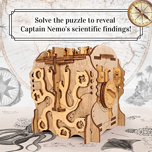 iDventure Cluebox - Captain's Nemo Nautilus - Escape Room Game - Puzzle Box - Sequential 3D Puzzle for Adults - Brain Teaser - Birthday Gift Gadget for Men and Women - Money Box