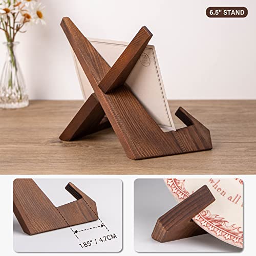 ANBOXIT Plate Stand for Display - 6.5 Inch Plate Holder Display Stand, Wooden Picture Frame Stand, Decorative Table Top Easels for Display