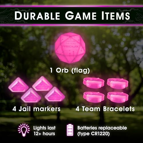 3-Team Expansion for Glow-in-The-Dark Capture The Flag Redux | Adds 4 Players & 1 Extra Team | Glow in The Dark Games | Light Up Kids Games Set | Outdoor Gifts for Girls 8-12+ | Go Team Magenta!