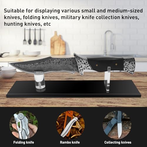 Biobasedon Acrylic Knife Display Stand Knife Holder, knife Display Case for Fixed Blade Knife Collection Display, Single Knife Display Stands are Suitable for Displaying Most Knives