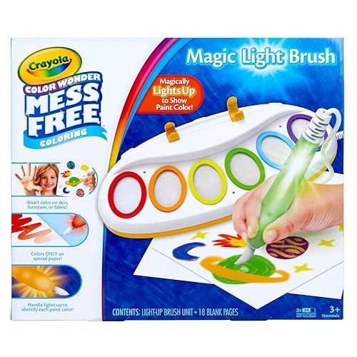 Crayola Color Wonder Magic Light Brush, Mess Free Painting Station for Kids, Holiday Gift for Kids, Toddler Toys & Activities, Ages 3, 4, 5