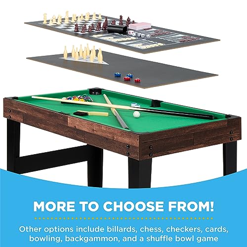 Best Choice Products 10-in-1 Combo Game Table Set w/Hockey, Foosball, Pool, Shuffleboard, Ping Pong, Checkers, Bowling, and Backgammon - Walnut