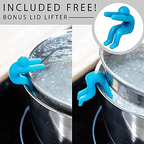 SleepySpoon - Spoon Rest for Kitchen Counter – Pot Lid Holder and Spoon Holder – Multipurpose Gadget Keeps Countertops Clean - Bonus Lid Lifter