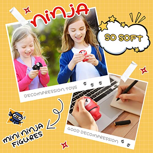 Jerify 12 Pieces Ninja Stress Balls Warriors Fighters Figures Ninja Party Favors Stress Toys Ninja Stress Toys Soft Funny Ninja Slow Rising Toys for Ninja Themed Birthday Party Favors Supplies