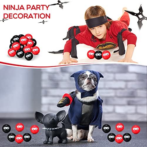 20 Pieces Ninja Stress Relief Balls Sensory Stress Balls Bulk for Kids and Adults PU Squeeze Stretchy Balls Soft Fidget Toy for Carnival Reward Party Bag Xmas Gift