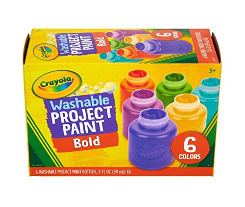 Crayola Washable Kids Paint (6ct), Paint Set for Kids, Assorted Bold Colors, Arts & Crafts Supplies for Kids, Nontoxic, Holiday Gift