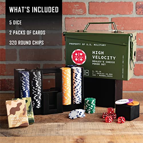 TITAN LSO Poker Set | Tactile Box Contains THE ULTIMATE Poker Set - Playing Cards, Poker Chips Set & More | Case and Set Also for Texas Holdem, Blackjack Plus | Groomsmen Gifts for Men (With Dice)