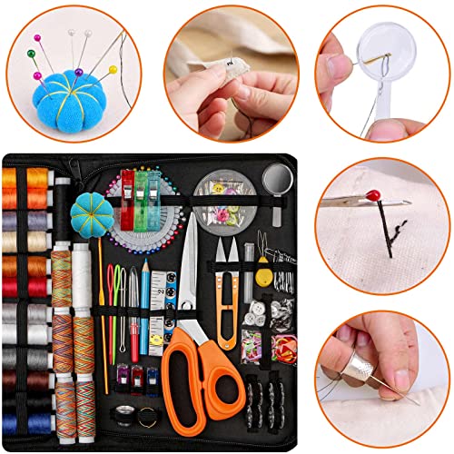 Sewing Kit for Adults,Maxfanay Needle and Thread Kit for Sewing,Professional Sewing Supplies Accessories with Tailor Scissors,43XL Thread,30 Needles,Thread Snips and More for Travel Home Beginners