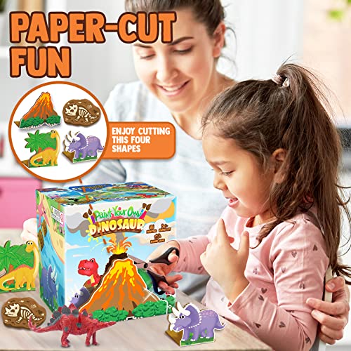 FUNZBO Dinosaur Toys for Kids 3-5, Painting Kits for Kids Ages 4-8 with Art Supplies, Arts and Crafts for Kids, Painting Set Toys for 6 7 8 9 10 11 12 Years Old Toddlers Boys Christmas Birthday Gifts