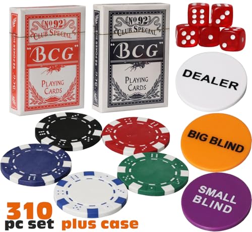 Kiddie Play Poker Chips Set 300 PCS | Poker Sets with Aluminum Case, 11.5 Gram Chips for Texas Hold’em Blackjack Gambling