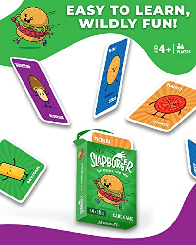 Slapburger - Fun Family Games for Game Night - Playing Card Games for Kids, Adults, Families, Teens, Party Gifts - Ages 4 and Up, 2-6 Players, 15 min