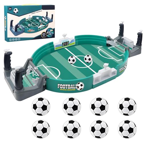 Football Table Interactive Game, Mini Tabletop Soccer Pinball Games Set with 8 Balls, for Foosball Pinball Kids Adults Interactive Game Room Family Night