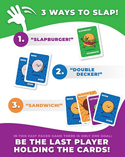 Slapburger - Fun Family Games for Game Night - Playing Card Games for Kids, Adults, Families, Teens, Party Gifts - Ages 4 and Up, 2-6 Players, 15 min