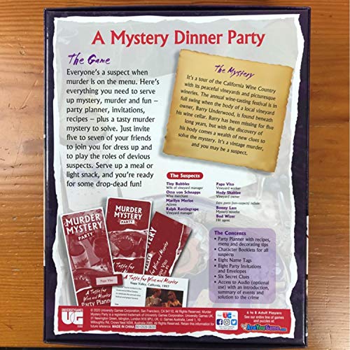 Murder Mystery Party, A Taste for Wine & Murder, Murder Mystery Party Game to Host Your Own Murder Mystery Night