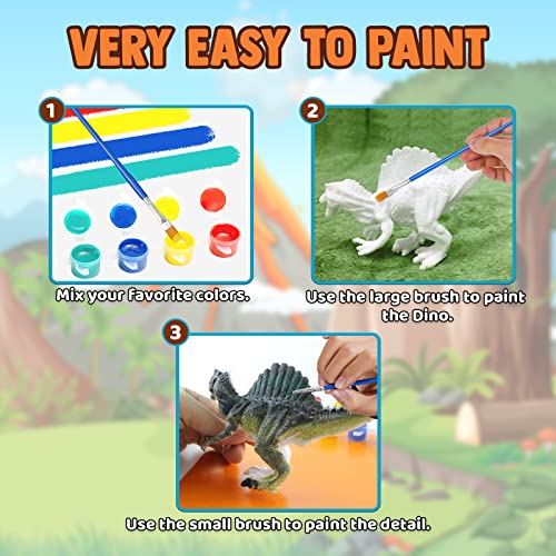 FUNZBO Dinosaur Toys for Kids 3-5, Painting Kits for Kids Ages 4-8 with Art Supplies, Arts and Crafts for Kids, Painting Set Toys for 6 7 8 9 10 11 12 Years Old Toddlers Boys Christmas Birthday Gifts