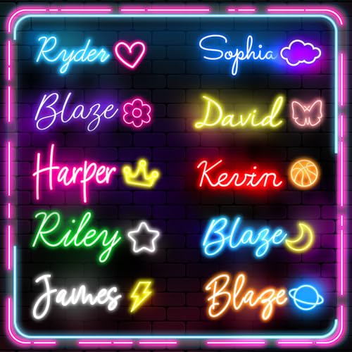 Custom Neon Sign, Neon Name Sign Personalized, Neon Signs for Wall Decor Wedding Party Bedroom Bar, Neon Lights for Christmas Decorations, Happy Birthday Neon Sign (Pink)