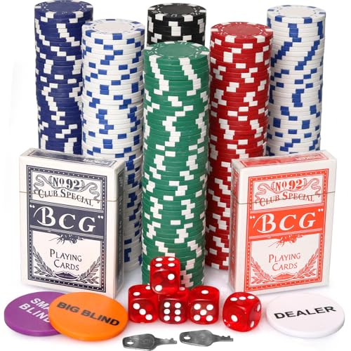 Kiddie Play Poker Chips Set 300 PCS | Poker Sets with Aluminum Case, 11.5 Gram Chips for Texas Hold’em Blackjack Gambling