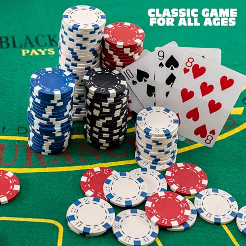 Kiddie Play Poker Chips Set 300 PCS | Poker Sets with Aluminum Case, 11.5 Gram Chips for Texas Hold’em Blackjack Gambling