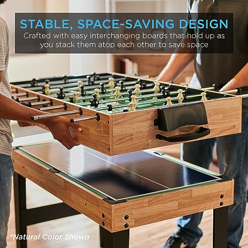 Best Choice Products 10-in-1 Combo Game Table Set w/Hockey, Foosball, Pool, Shuffleboard, Ping Pong, Checkers, Bowling, and Backgammon - Walnut